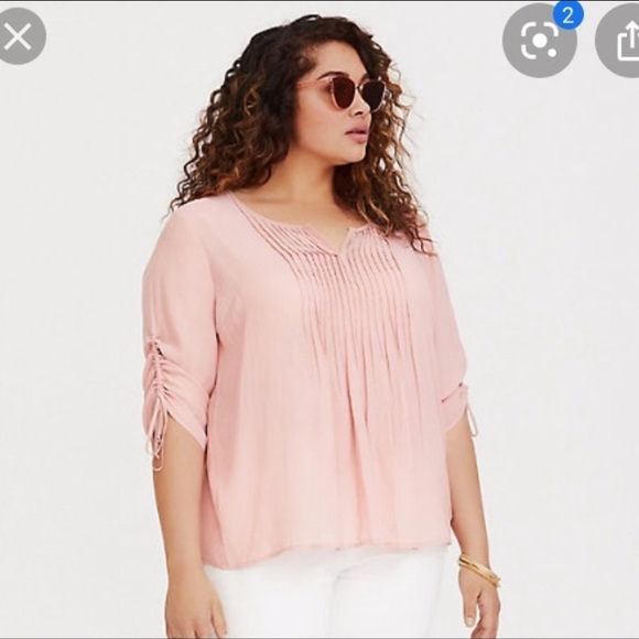 plus size pink chiffon blouse